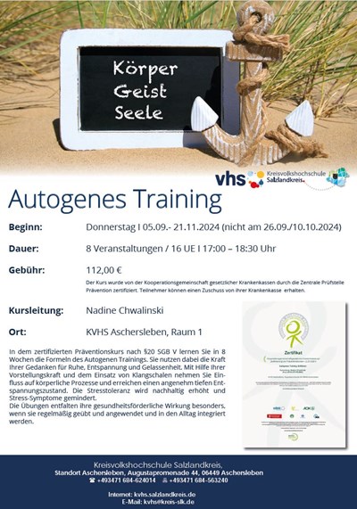 Autogenes Training in der Augustapromenade