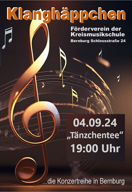 Tänzchentee - Musikschulhof - Open-Air - am Mittwoch, 04.09.2024, ab 19 Uhr