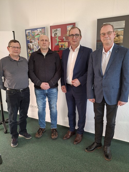 v. l.: Andreas Ecke, Torsten Mühl, Landrat Markus Bauer, Fred Grüneberg